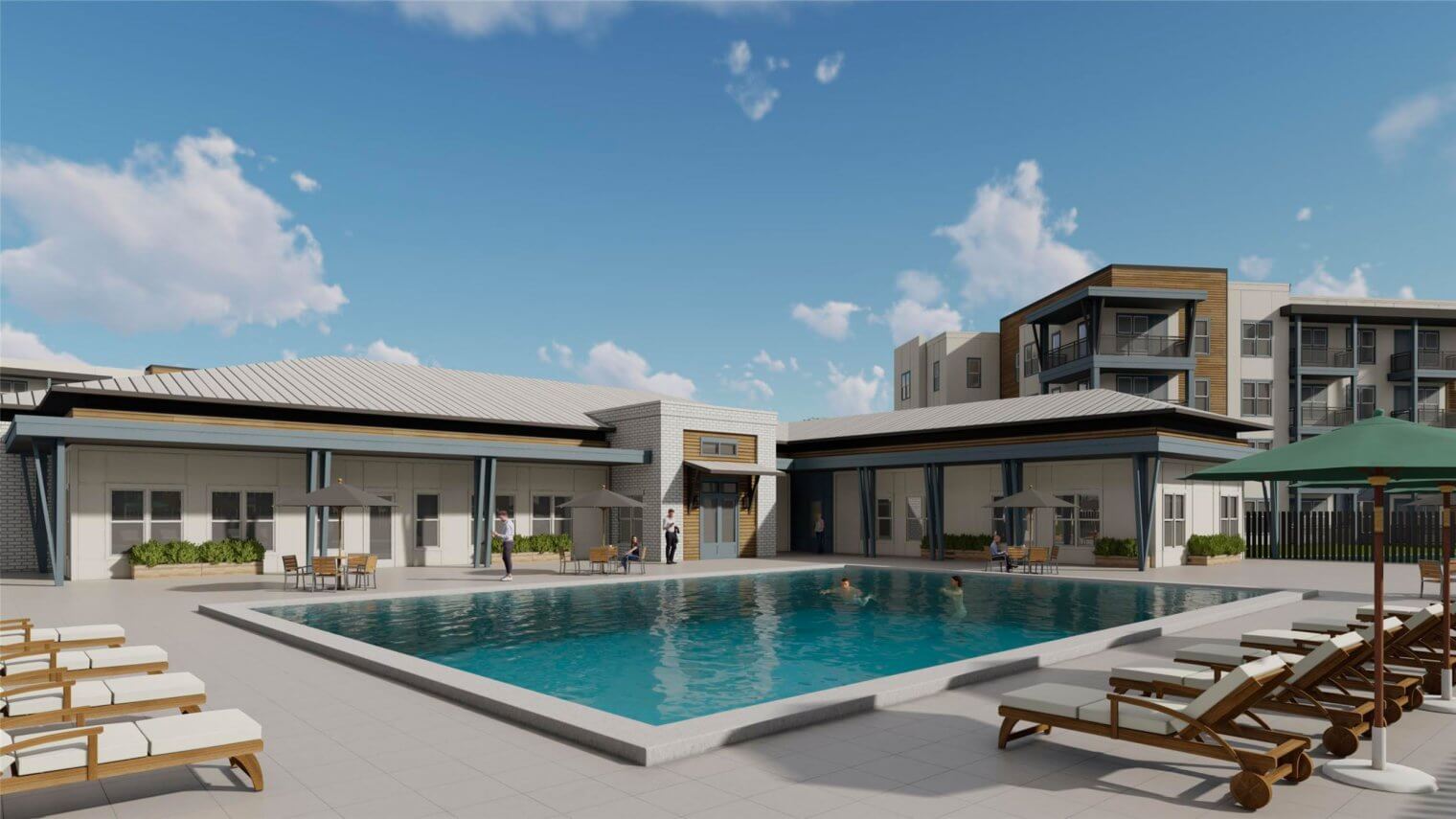 Rendering pool deck